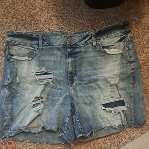 Maurices Light Blue Distressed Jean Shorts